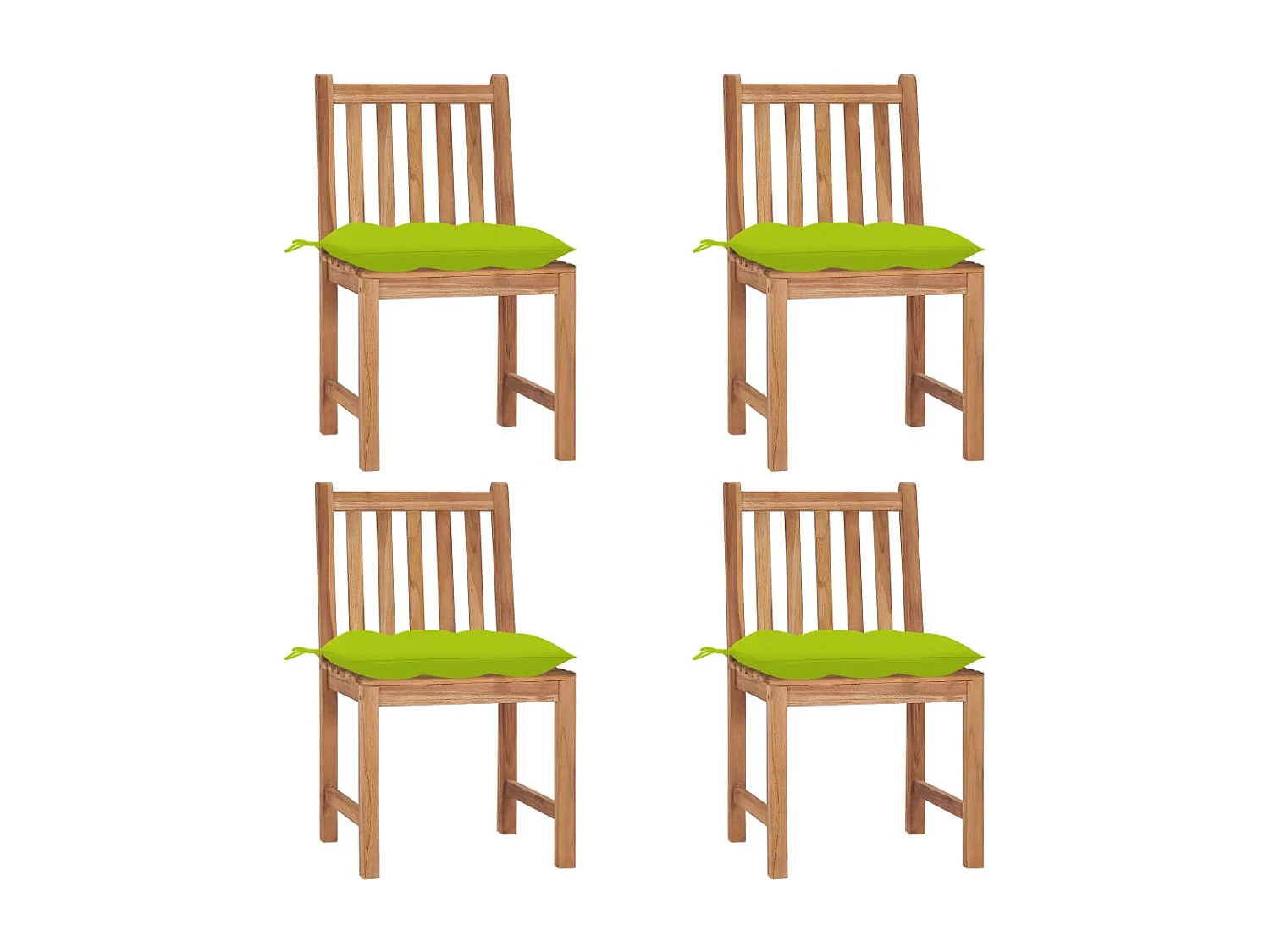 Tuinstoelen 4 stuks met kussens Massief teakhout