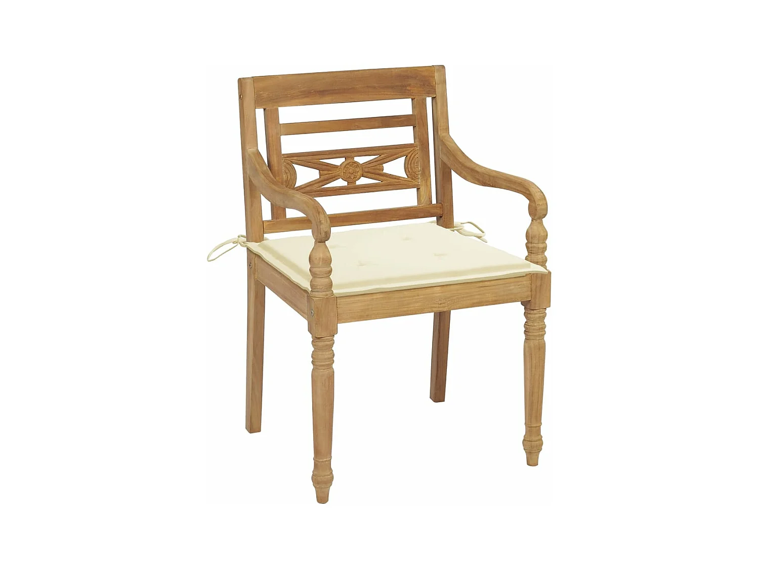 Batavia stoelen met kussens 4 stuks Massief teakhout