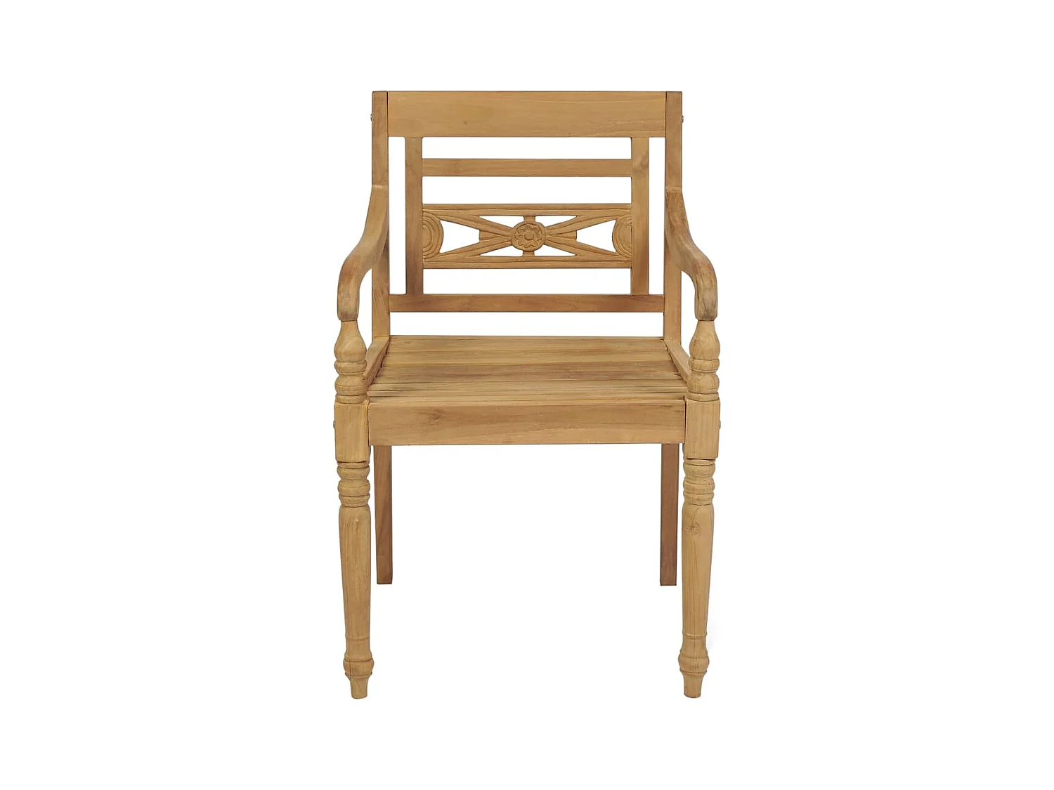 Batavia stoelen met kussens 4 stuks Massief teakhout