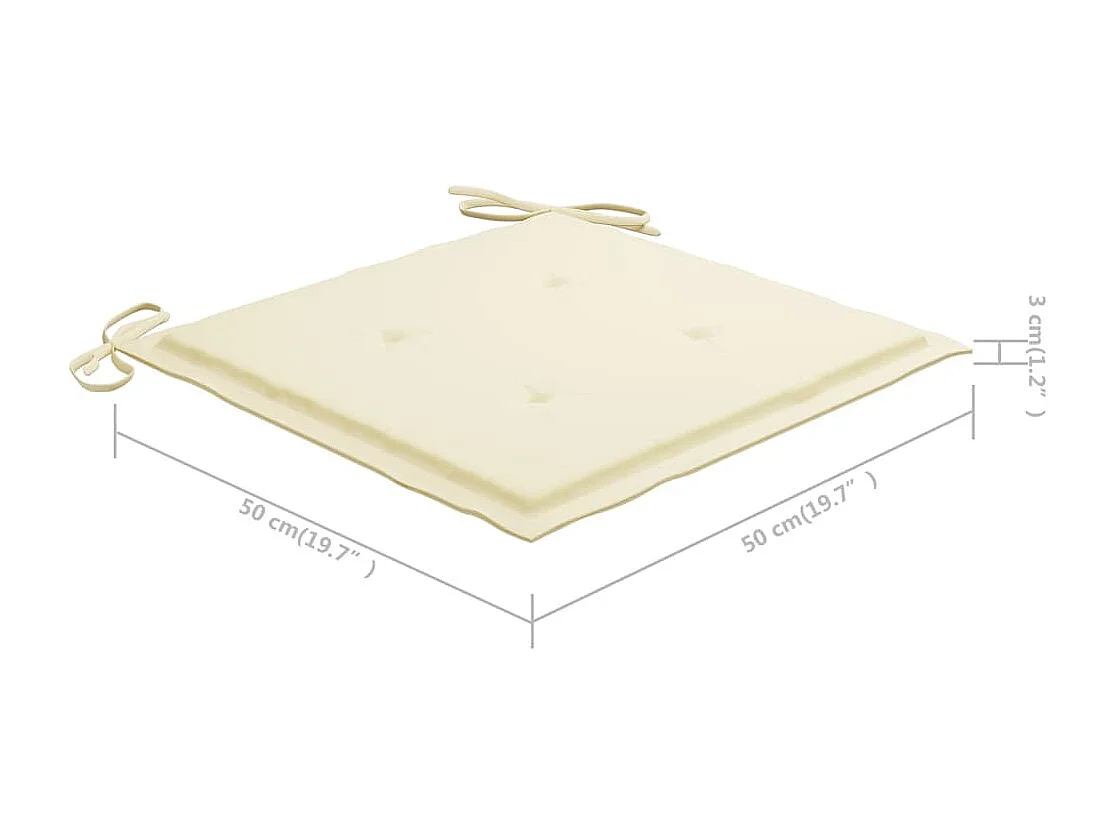 Chaise à bascule avec coussin crème Bois de teck solide