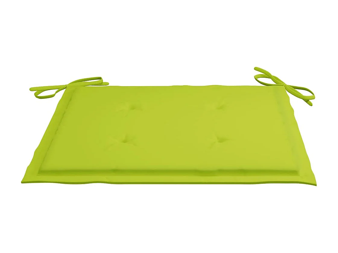 Chaises de jardin avec coussins vert vif lot de 2 Bois de teck