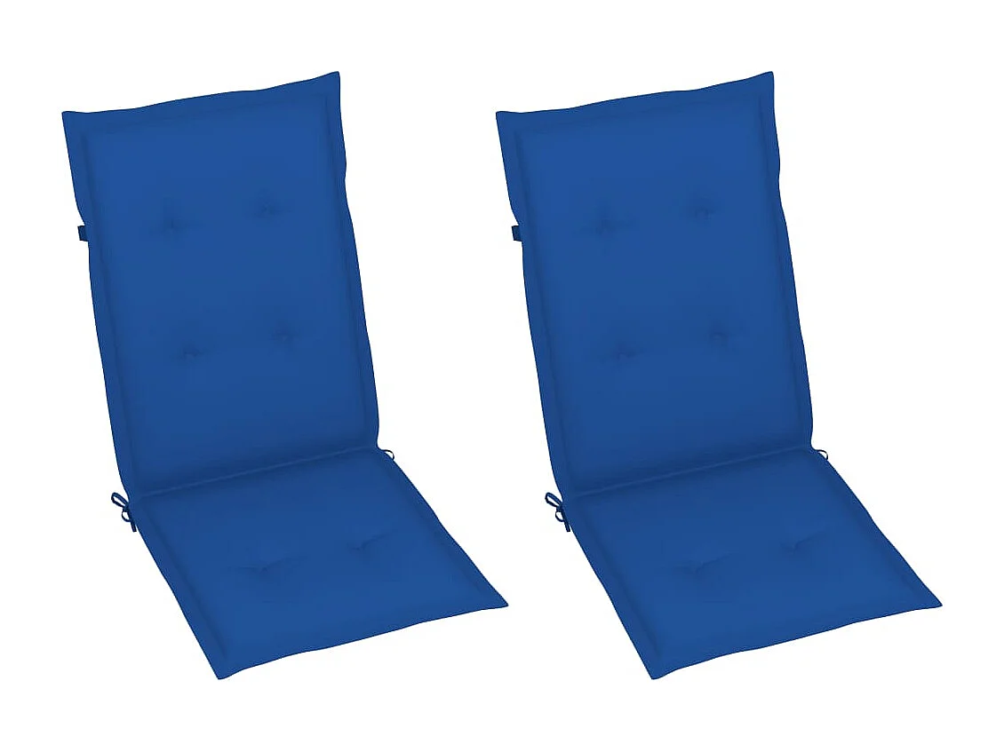 Chaises inclinables de jardin 2 pcs avec coussins Bois d'acacia