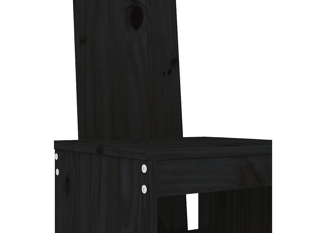 Tabourets de bar 2 pcs noir 40x42x120 cm bois massif de pin