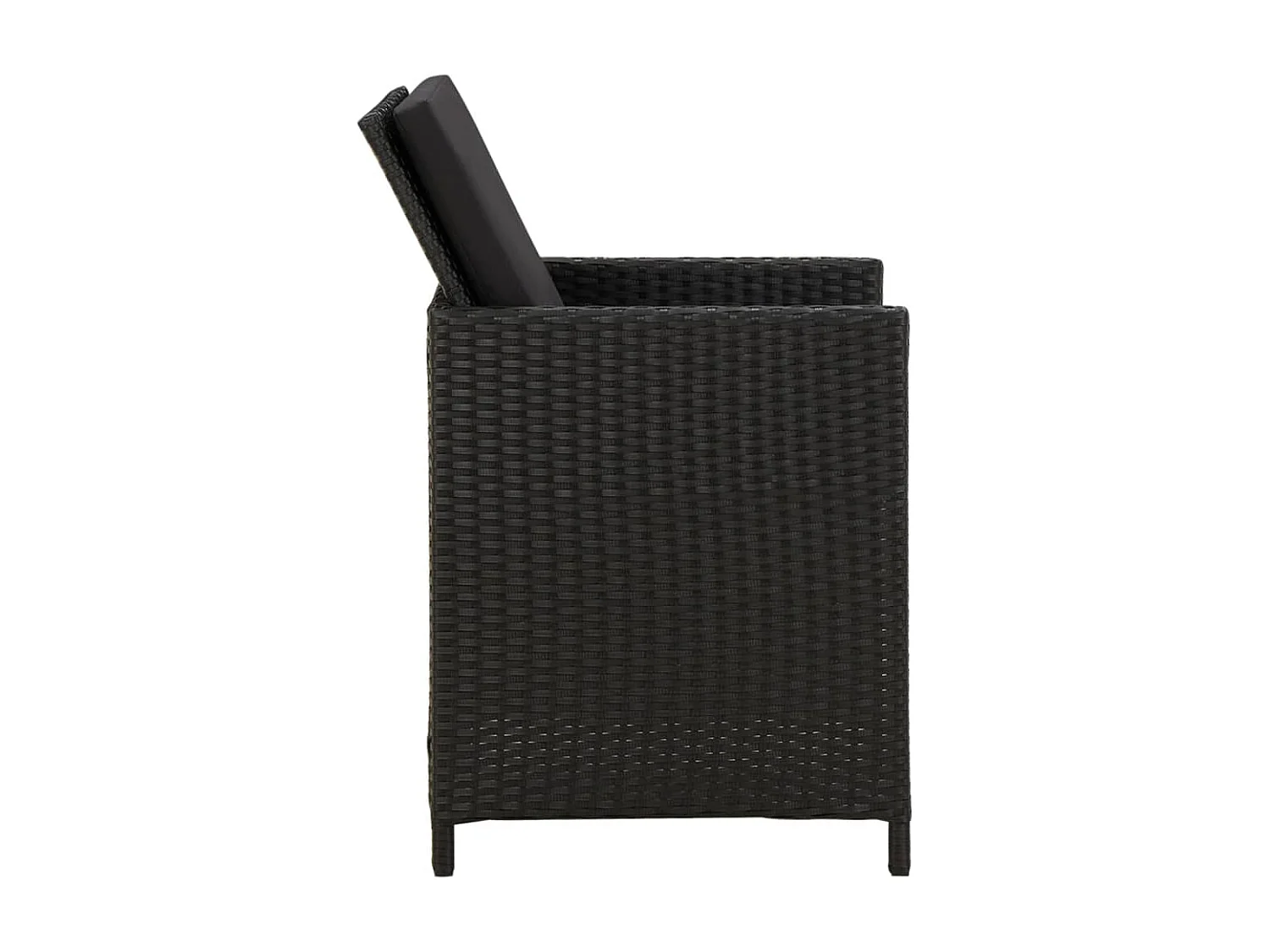 Chaises de jardin avec coussins 4 pcs Résine tressée Noir