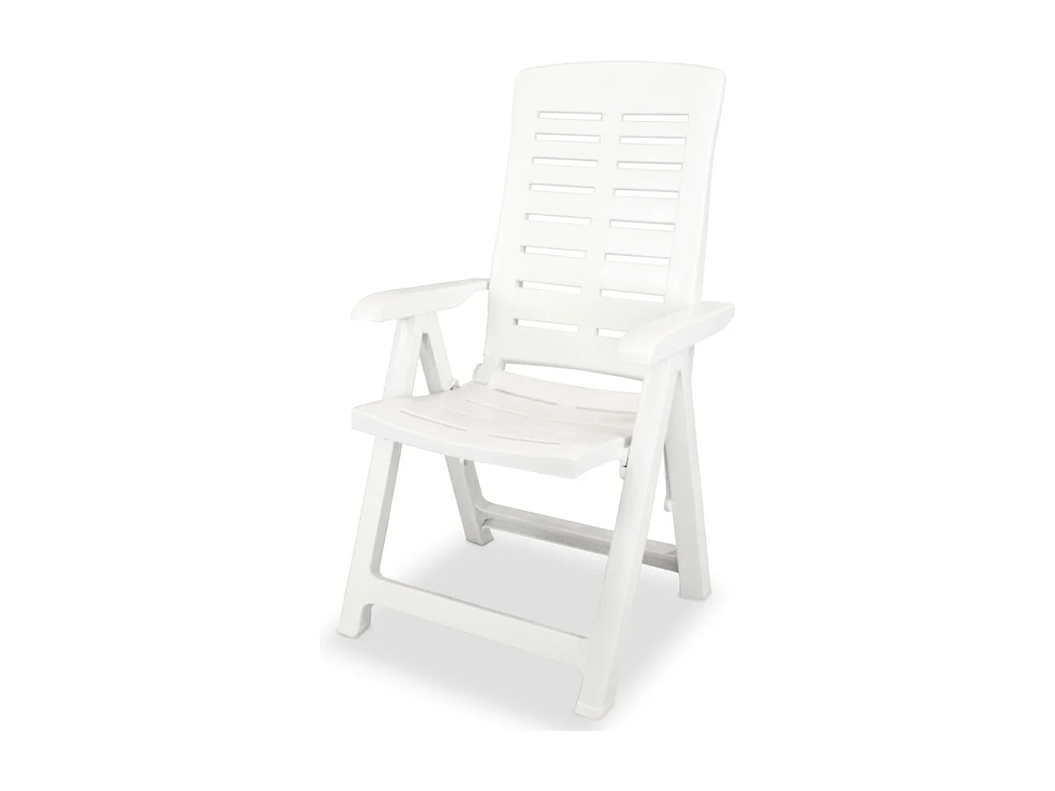 2 pcs Chaises inclinables de jardin Plastique Blanc