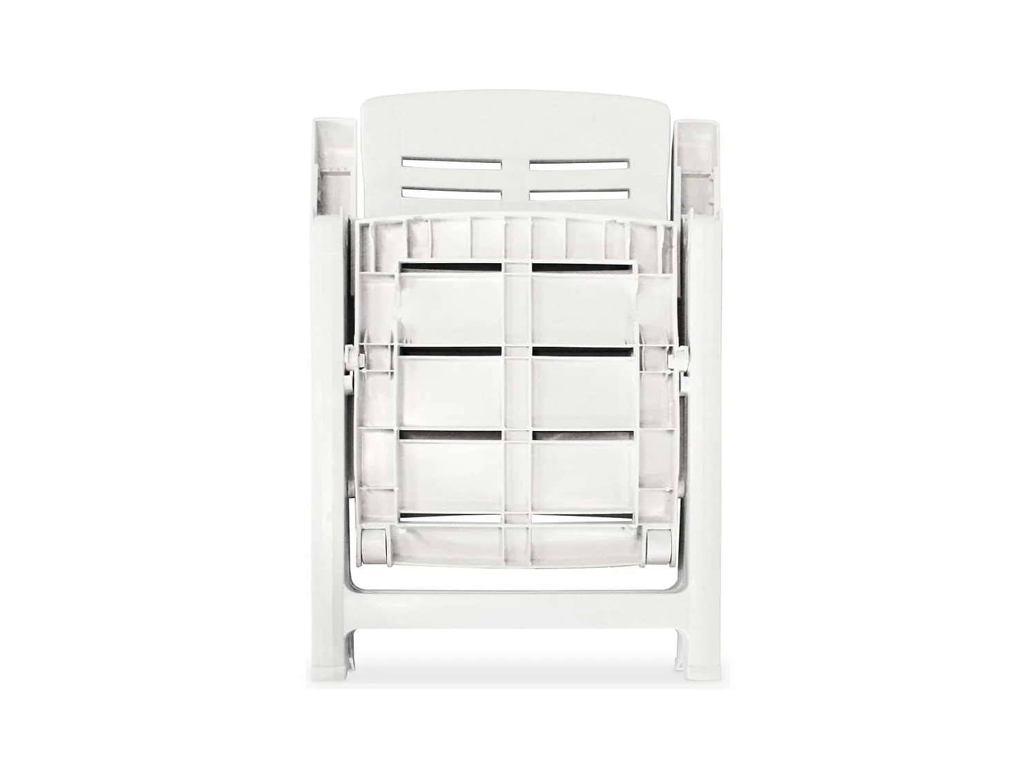 2 pcs Chaises inclinables de jardin Plastique Blanc