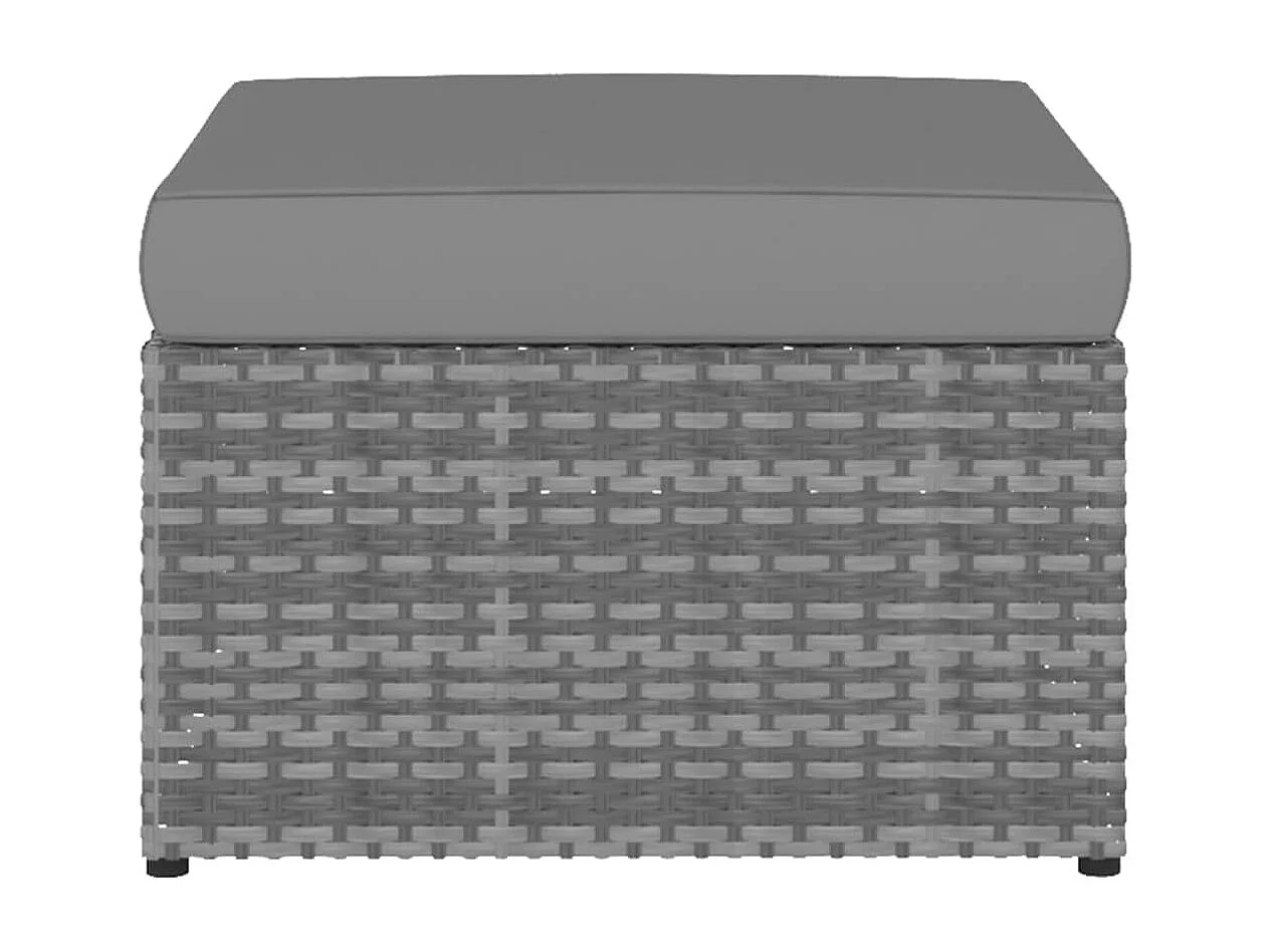 Chaise de jardin avec tabouret Résine tressée Anthracite