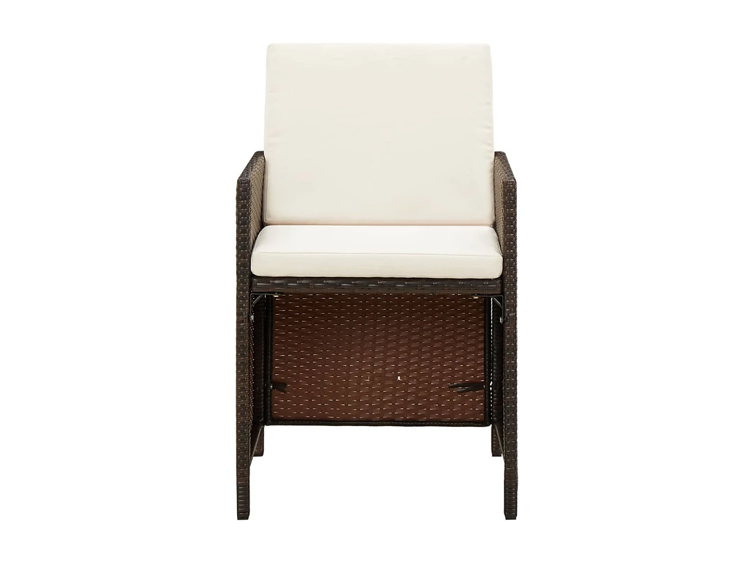 Sedie da pranzo da giardino con cuscini 4 pezzi in rattan marrone