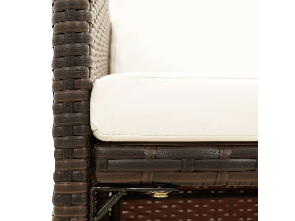 Tuinstoelen met kussens 4 stuks bruin rotan