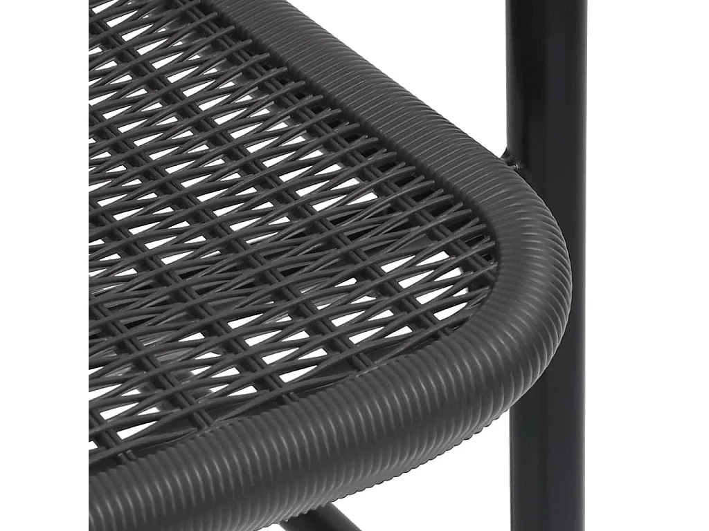 Chaises de jardin lot de 8 Rotin plastique et acier 110 kg