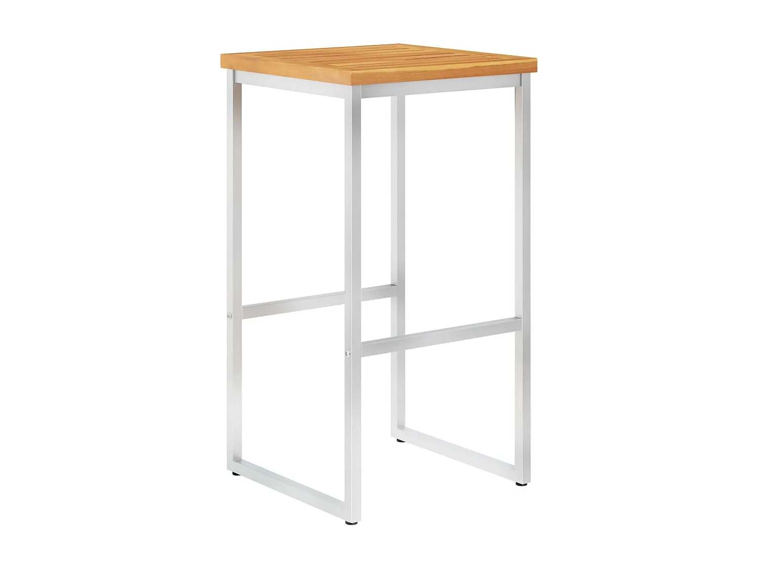 Barstoelen set van 4 massief acaciahout/roestvrij staal