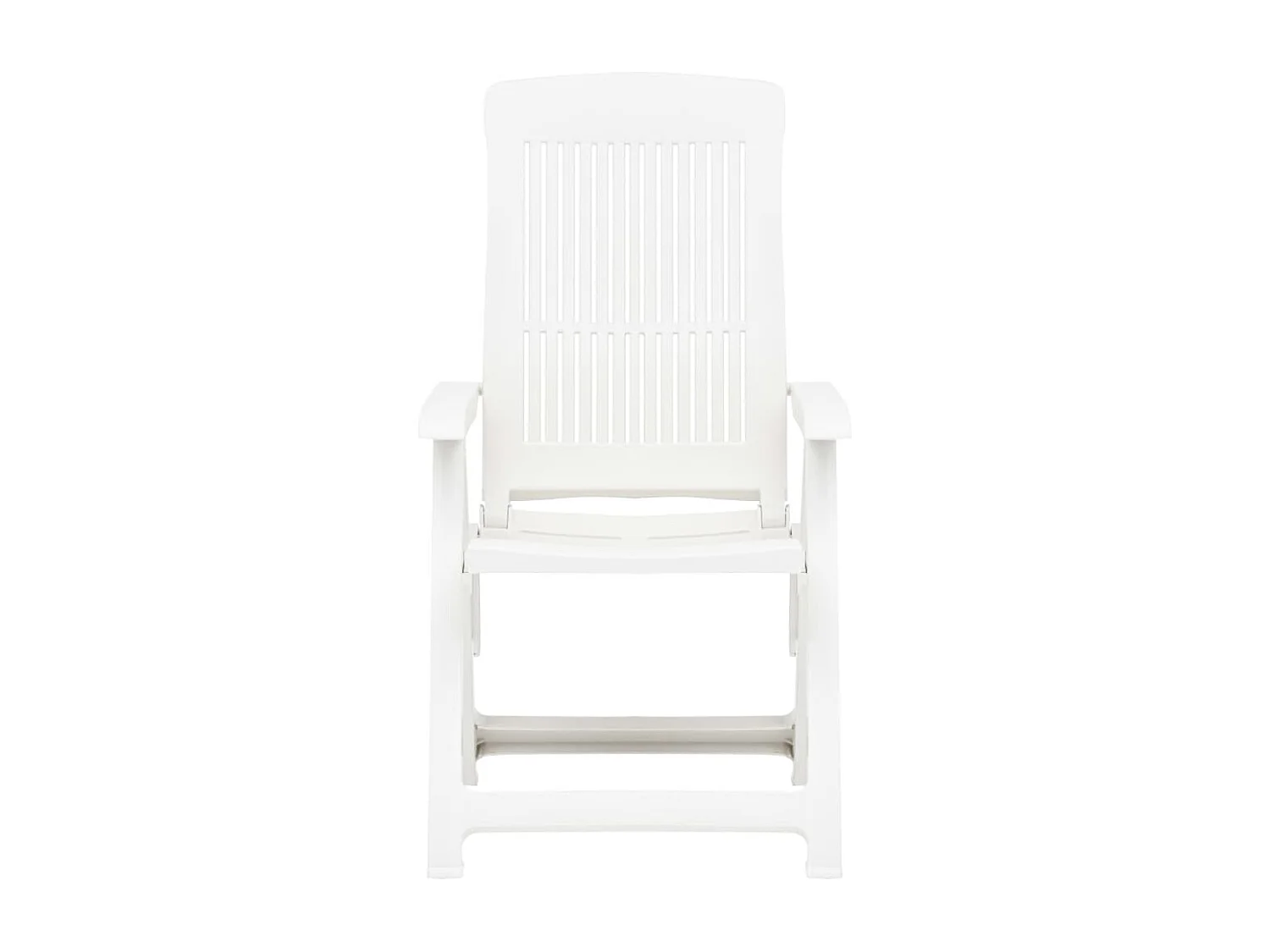Chaises inclinables de jardin 2 pcs Plastique Blanc