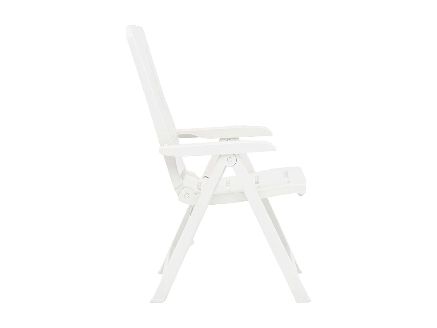 Chaises inclinables de jardin 2 pcs Plastique Blanc