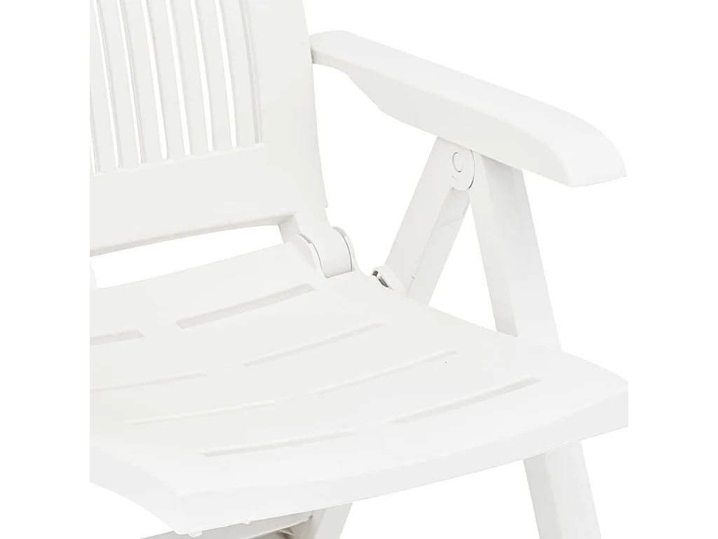 Chaises inclinables de jardin 2 pcs Plastique Blanc