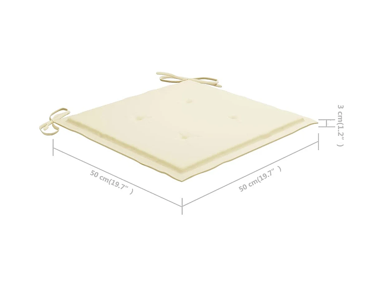 Chaises à dîner d'extérieur 6 pcs avec coussins Acacia massif