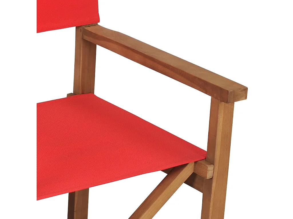 Sedia da regista Legno massello di teak Rossa