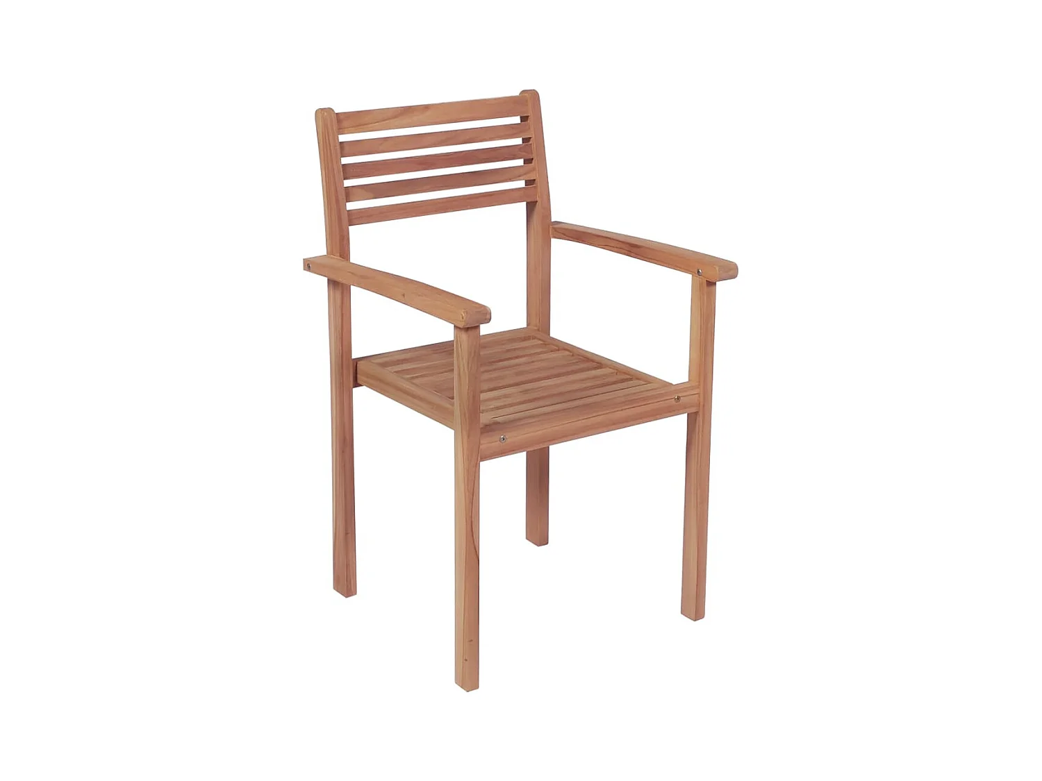 Chaises de jardin empilables avec coussins 6 pcs Teck solide
