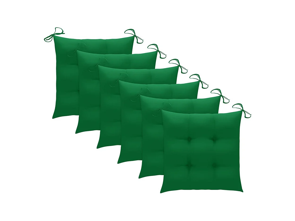 Chaises de jardin empilables avec coussins 6 pcs Teck solide