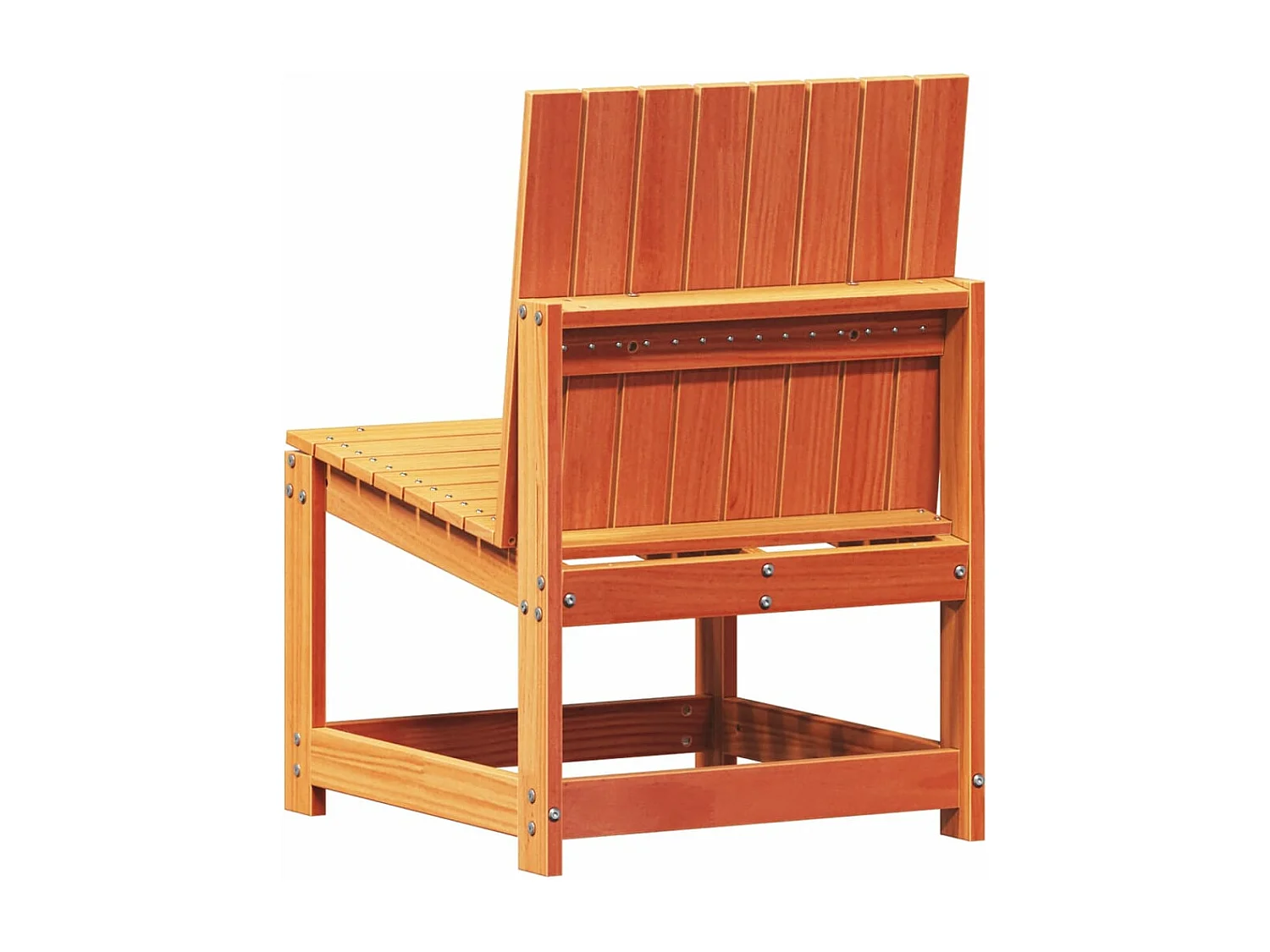 Salon de jardin 3 pcs cire marron bois de pin massif