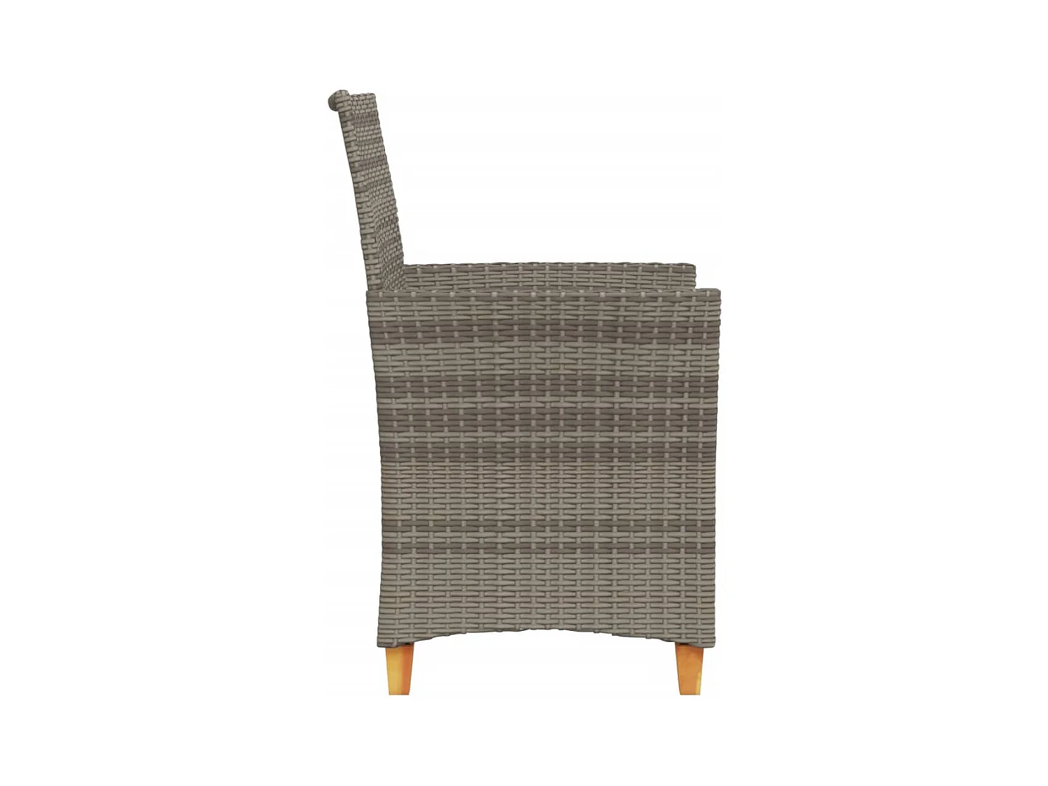 Set di 2 cuscini per sedie da giardino in resina intrecciata grigia e legno
