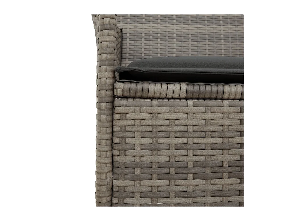 Set di 2 cuscini per sedie da giardino in resina intrecciata grigia e legno