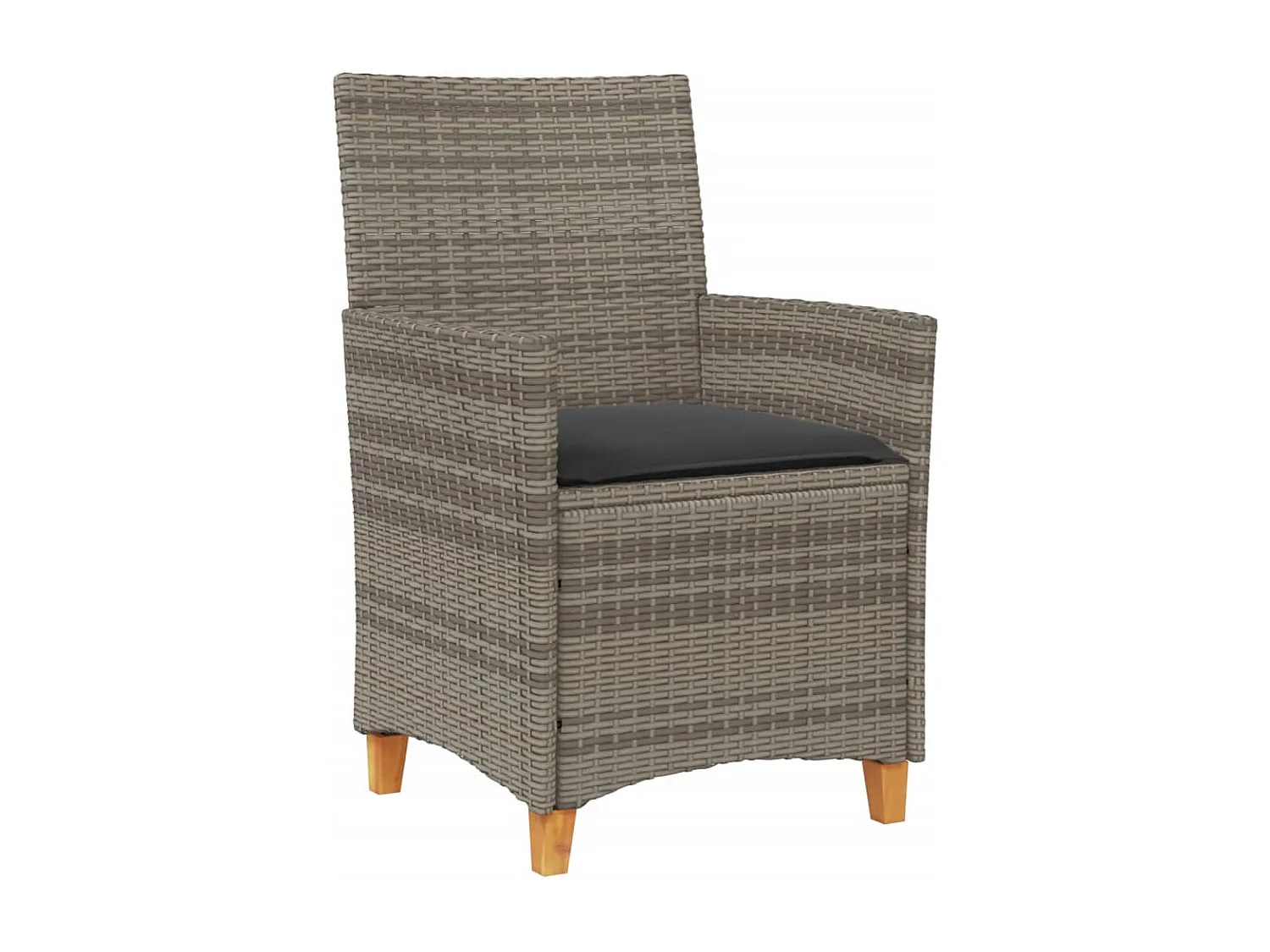 Chaises de jardin coussins lot de 2 gris résine tressée et bois