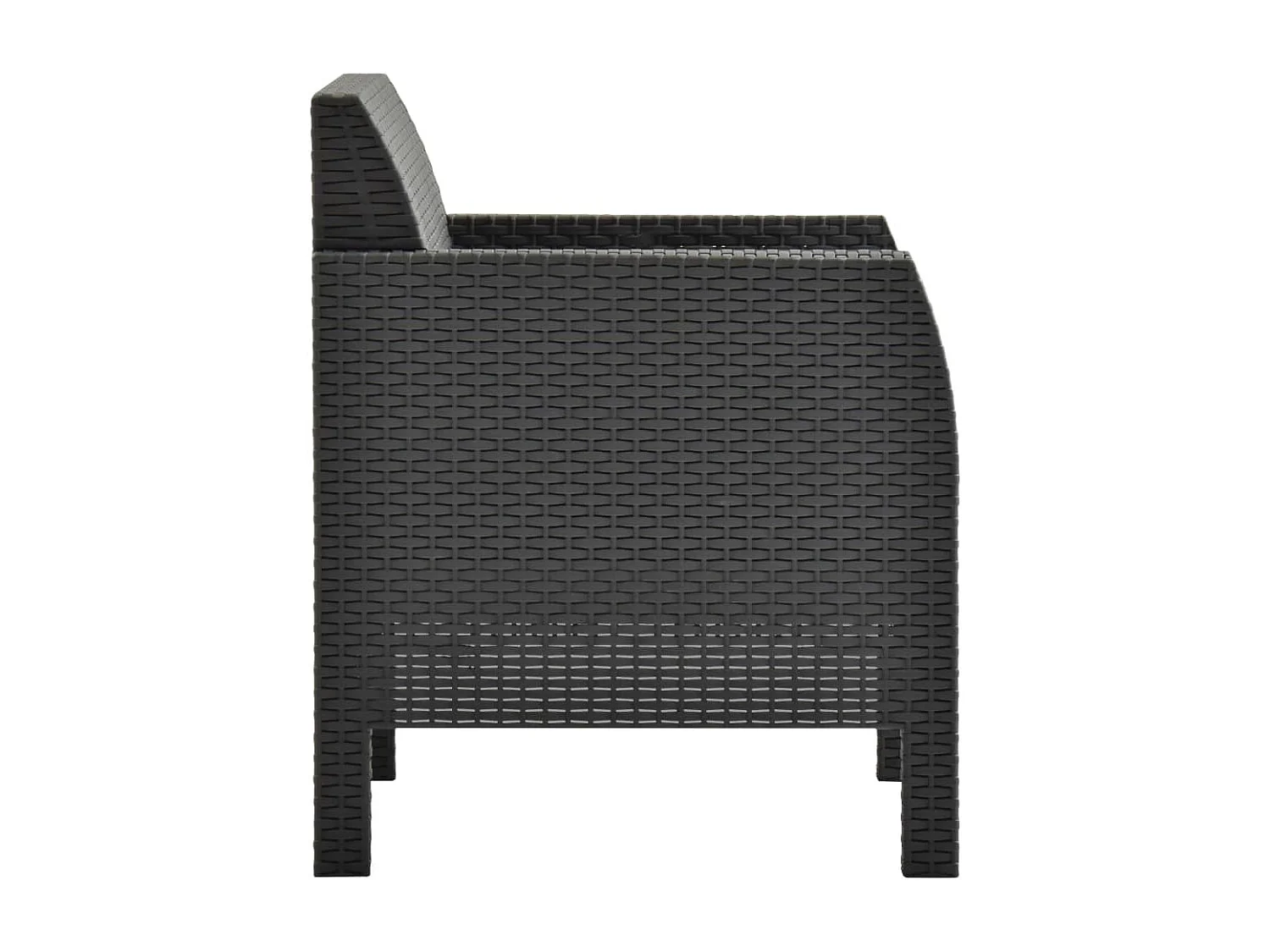 Gartenstühle mit Kissen 2 Stück PP Rattan Anthrazit