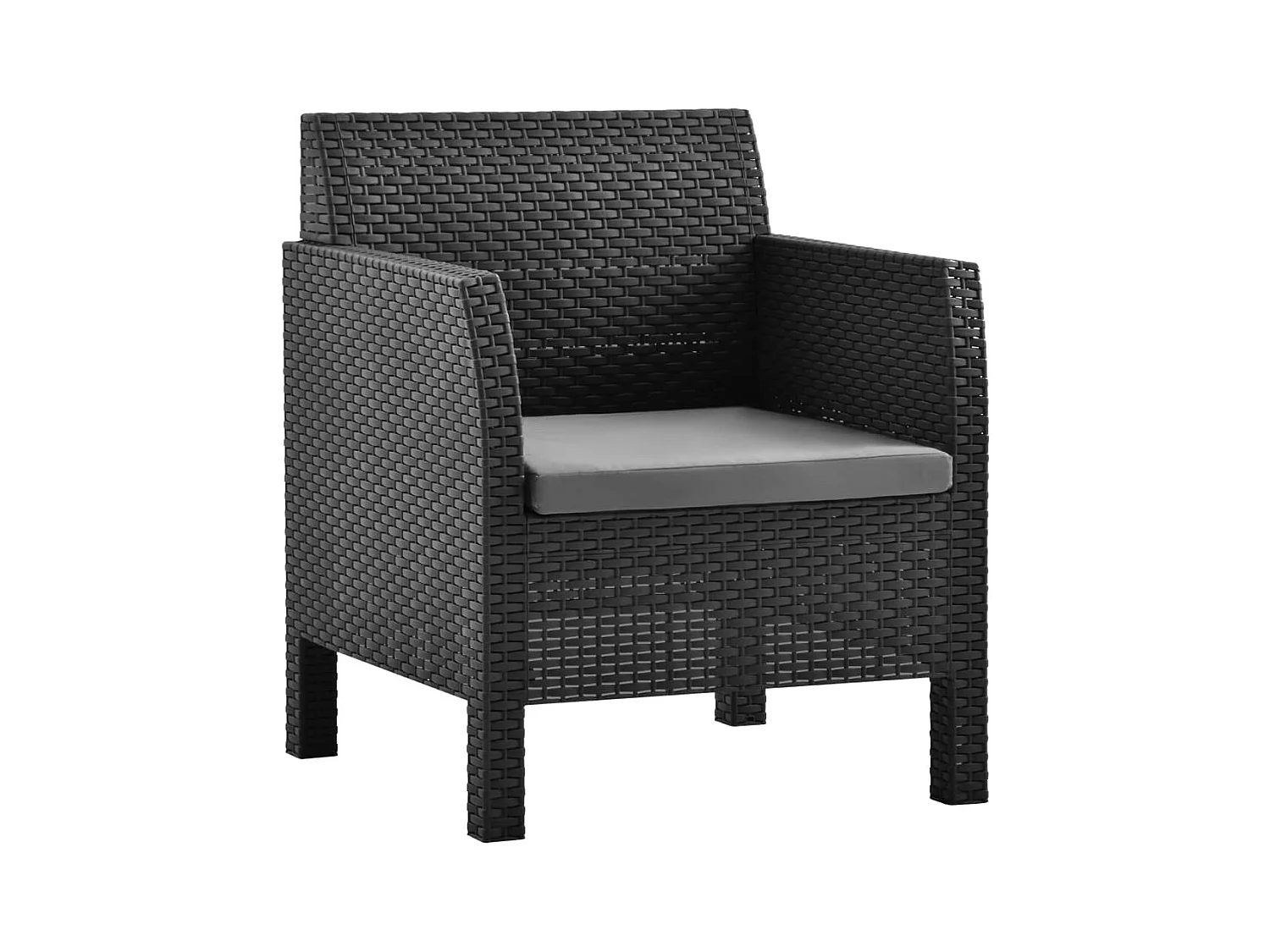 Sedie da giardino con cuscini 2 pz PP Rattan Antracite