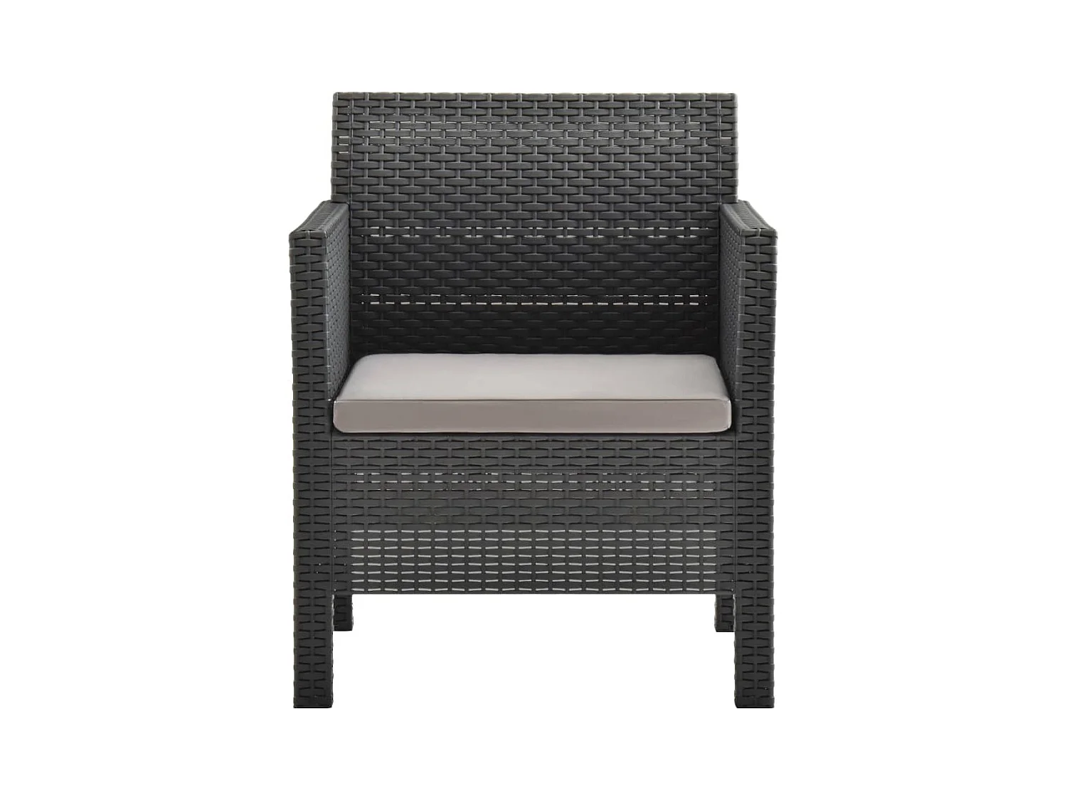 Sedie da giardino con cuscini 2 pz PP Rattan Antracite