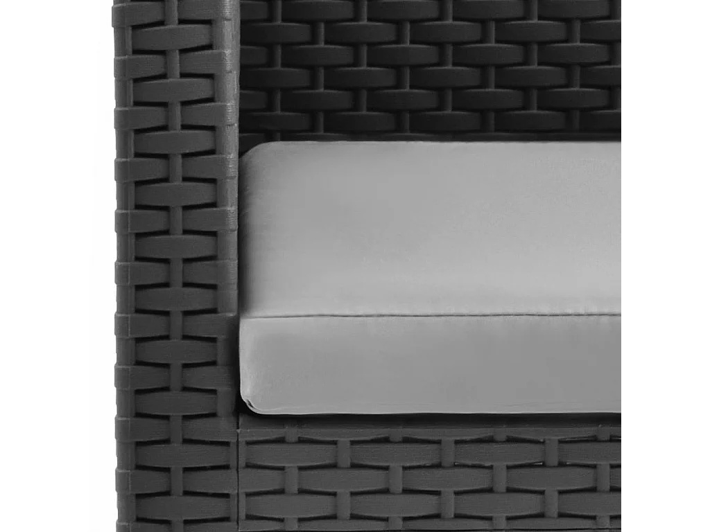 Sedie da giardino con cuscini 2 pz PP Rattan Antracite