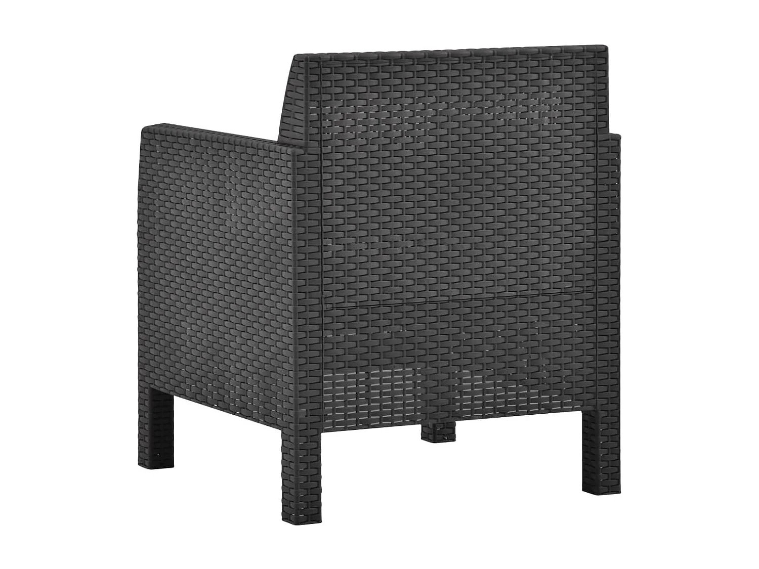 Cadeiras de jardim com almofadas 2 unidades PP Rattan Antracite