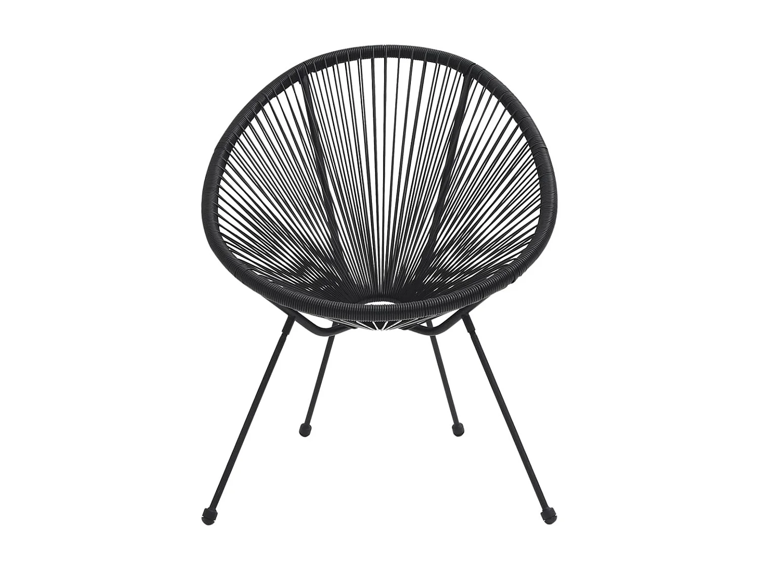 Sedie da giardino a forma di luna 2 pz Rattan Nero