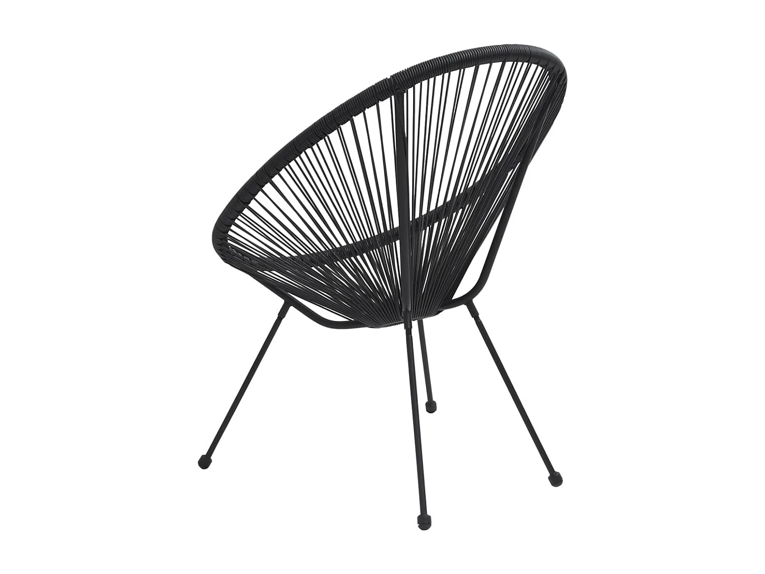 Sedie da giardino a forma di luna 2 pz Rattan Nero