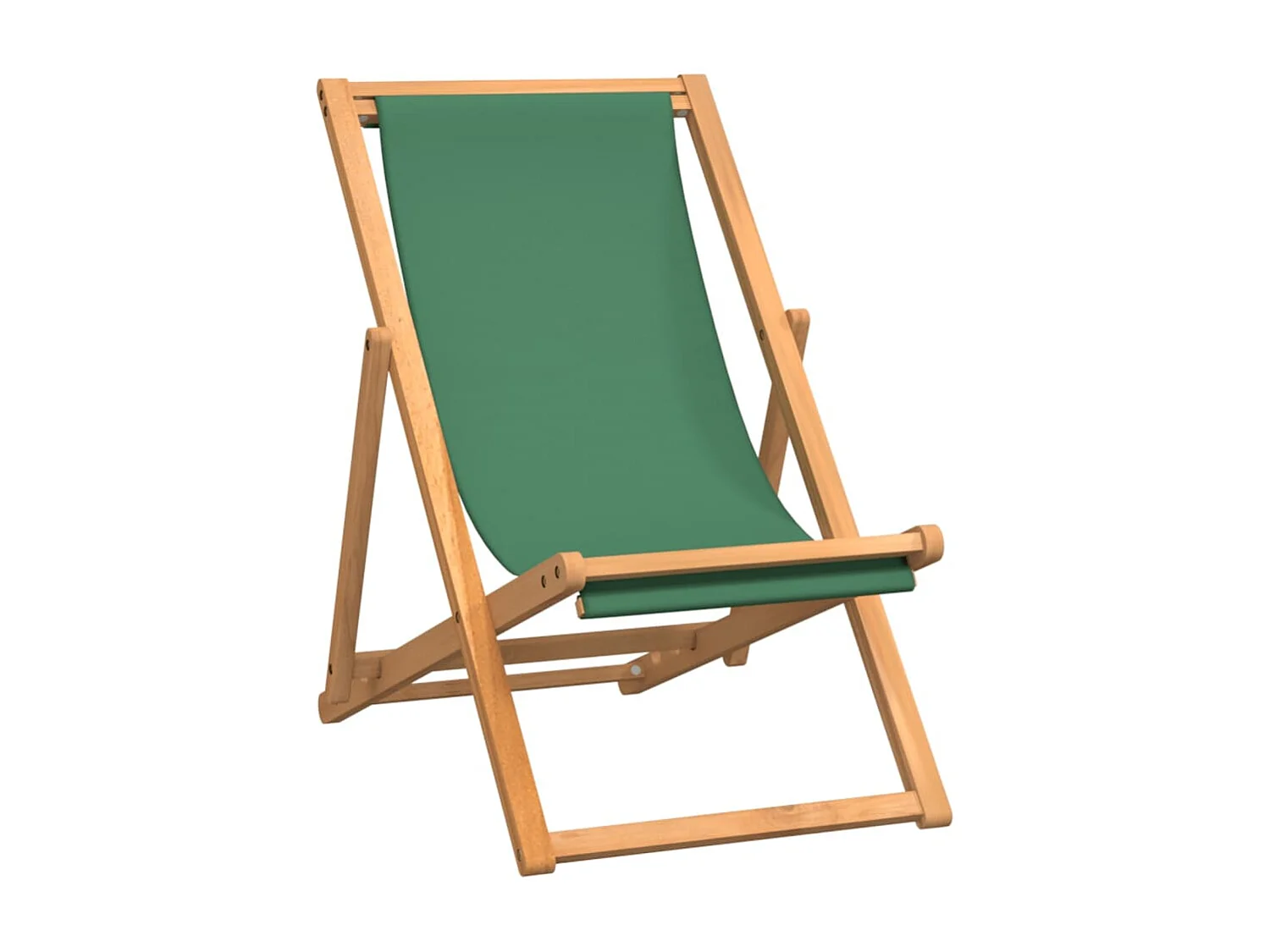 Chaise de plage pliable Bois de teck solide Vert