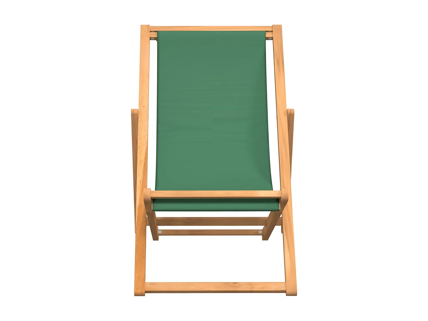 Chaise de plage pliable Bois de teck solide Vert