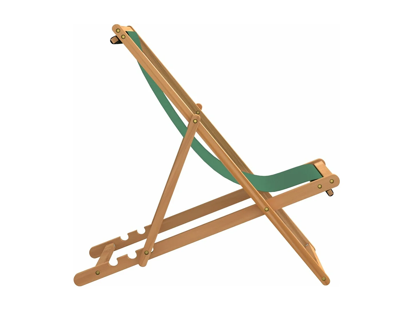 Chaise de plage pliable Bois de teck solide Vert