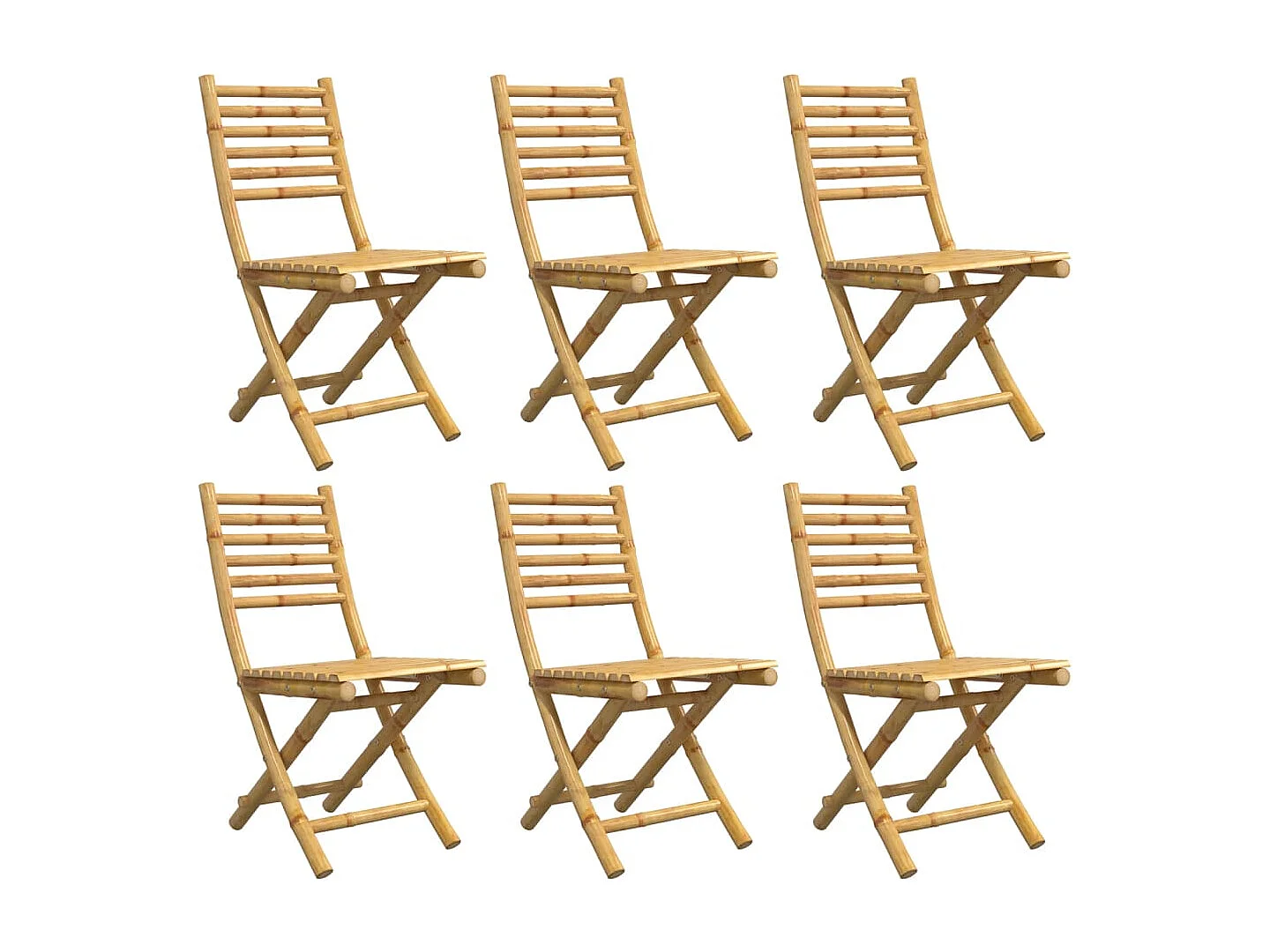 Chaises pliables de jardin lot de 6 43x54x88 cm bambou