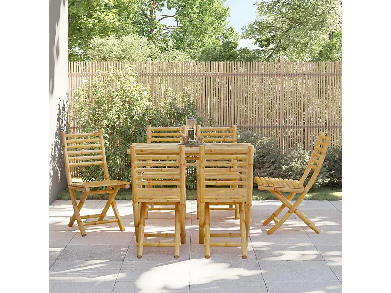 Chaises pliables de jardin lot de 6 43x54x88 cm bambou