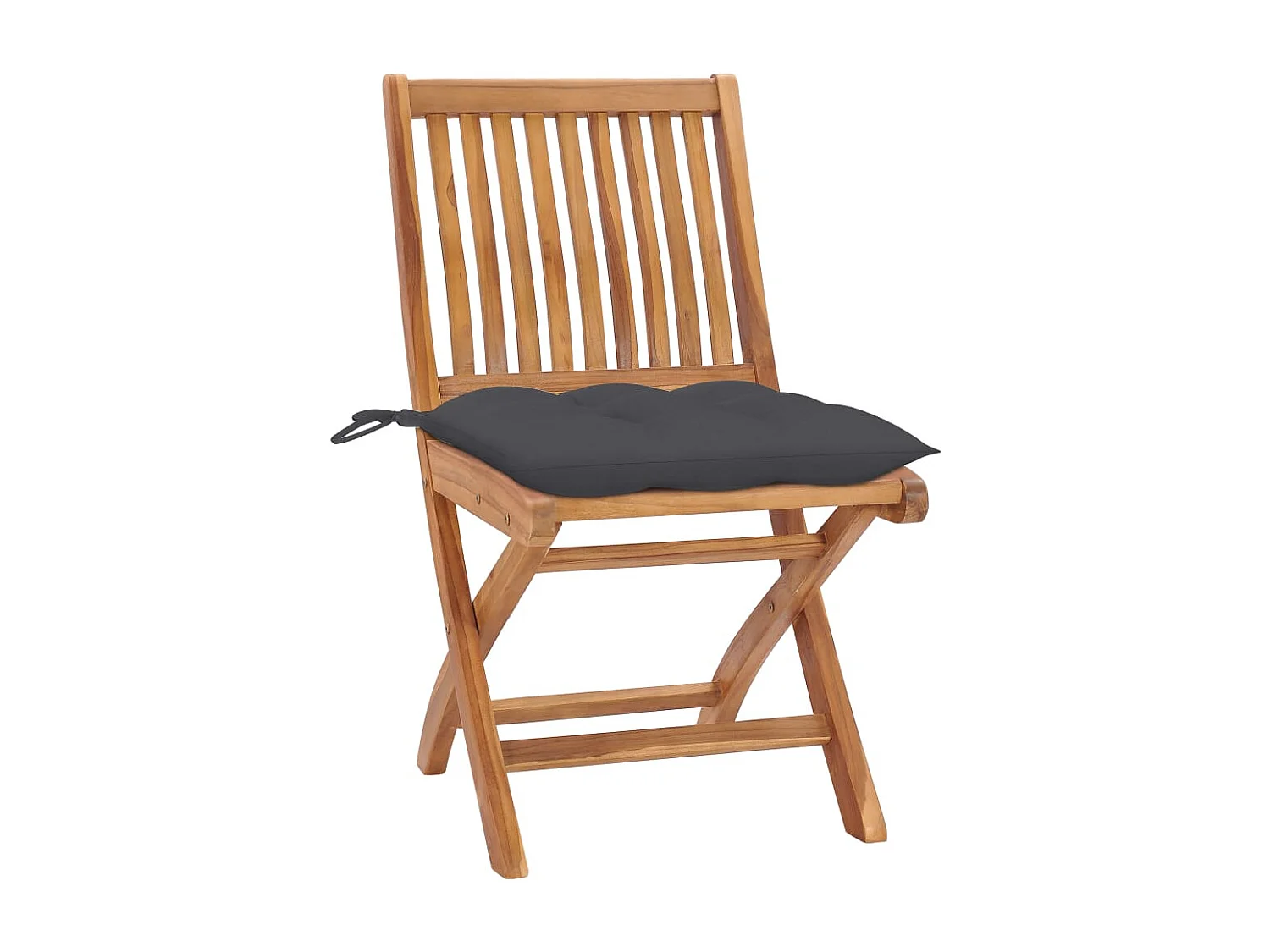 Sedie da giardino pieghevoli con cuscini 4 pezzi Teak massiccio