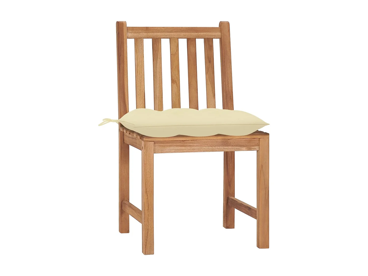 Chaises de jardin 4 pcs avec coussins Bois de teck massif