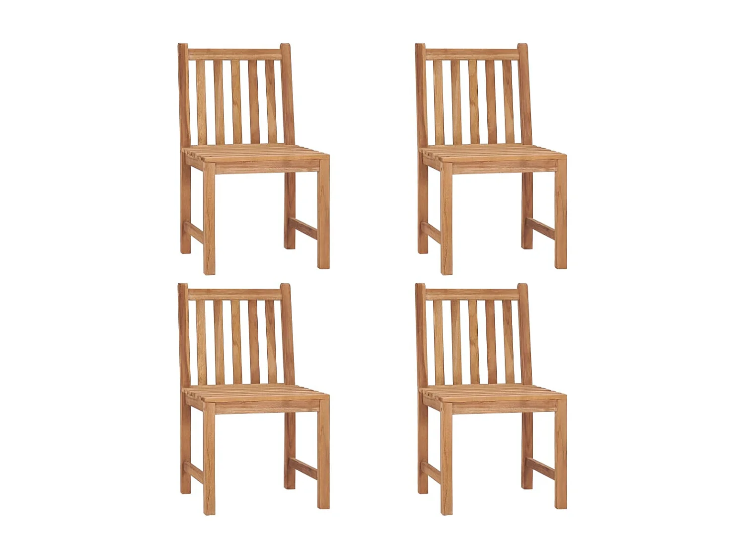 Sedie da giardino 4 pezzi con cuscini Legno massello di teak