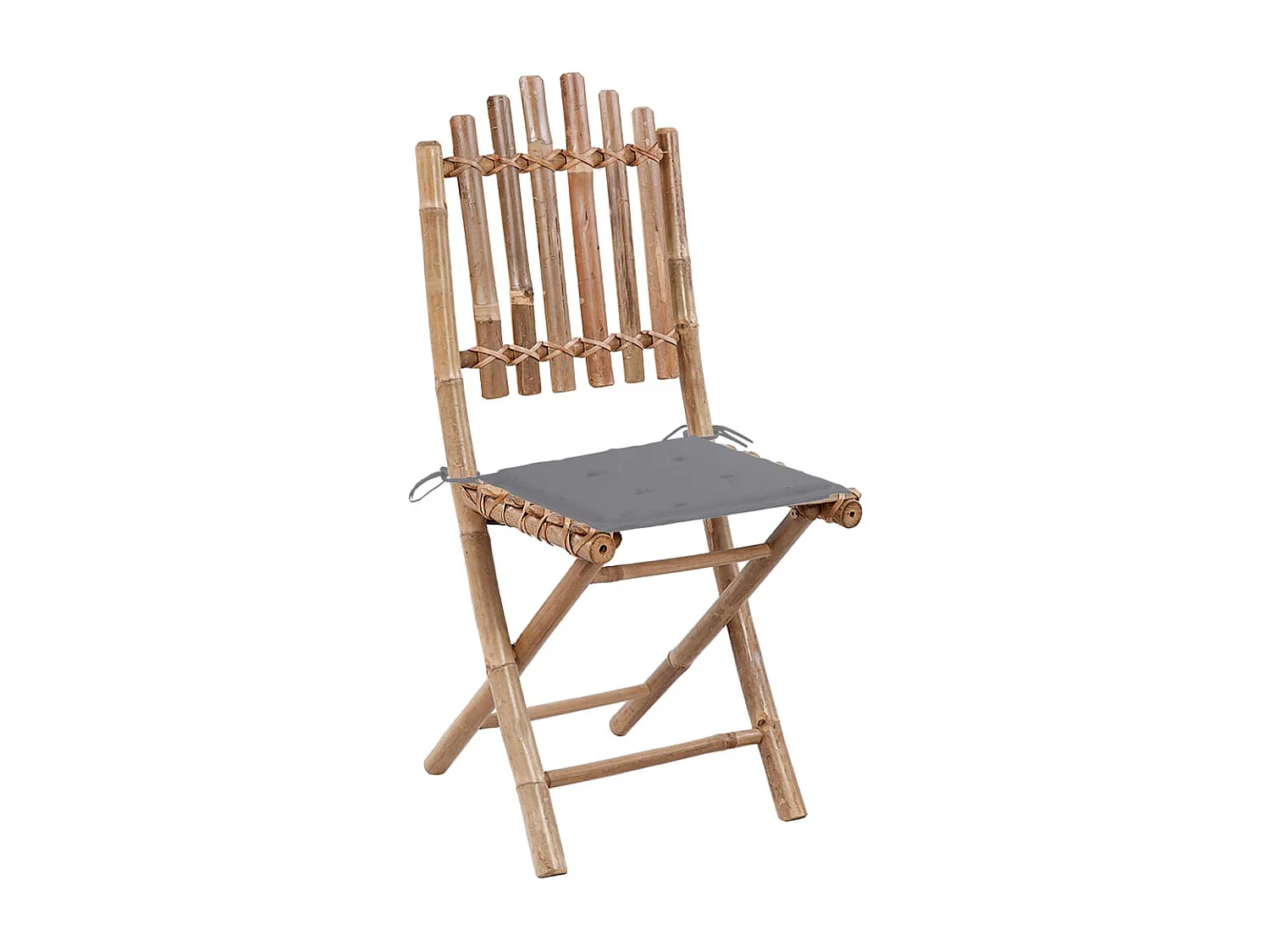 Chaises pliables de jardin 2 pcs avec coussins Bambou