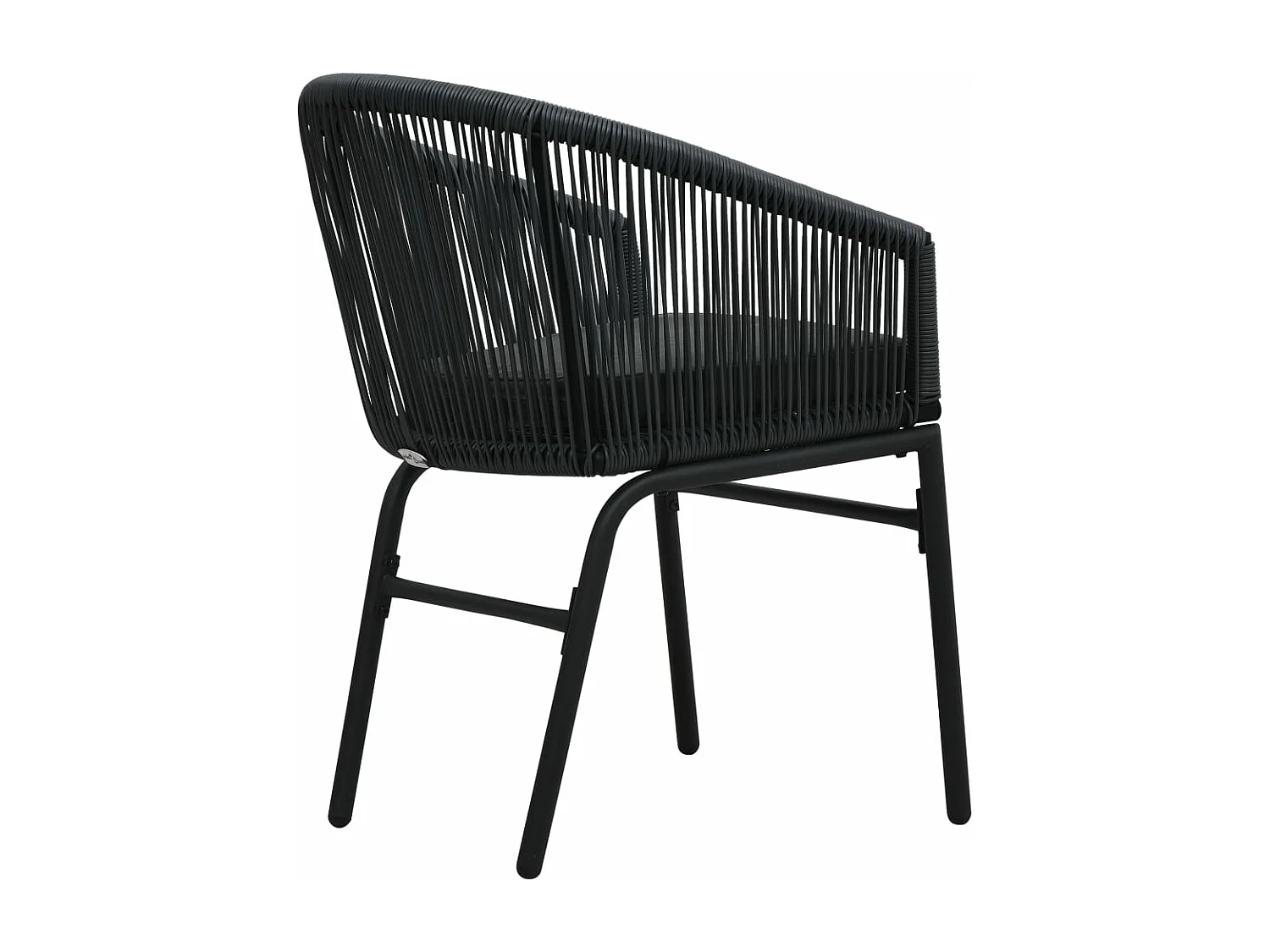 Chaises de jardin lot de 2 Noir Rotin PE