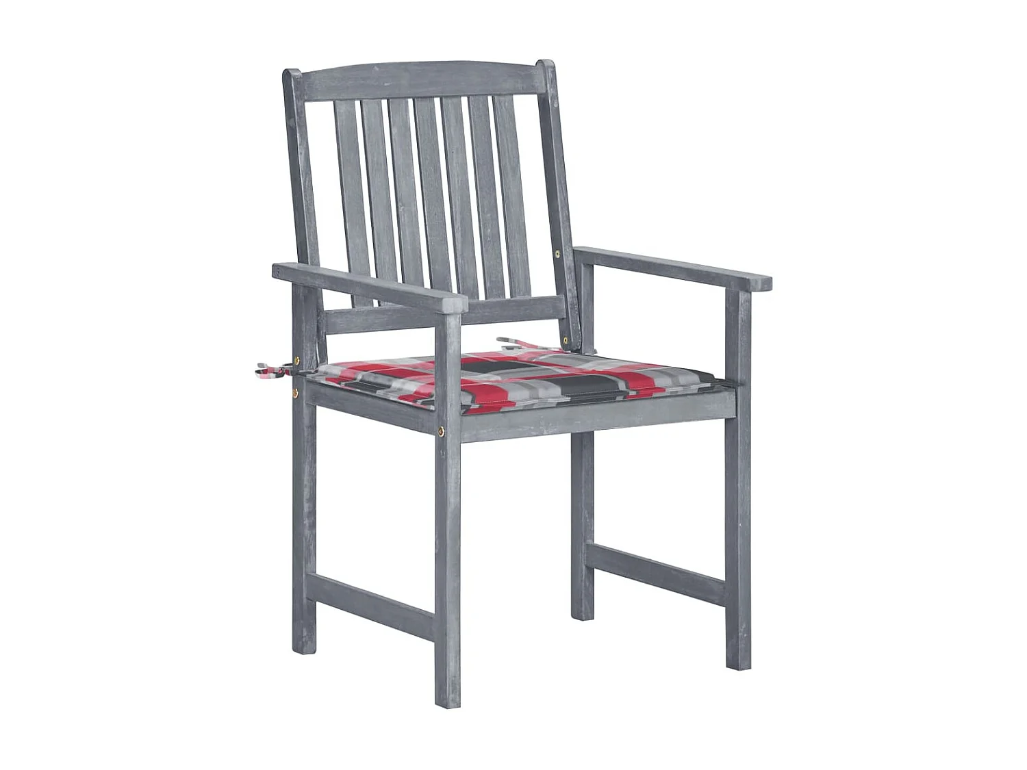 Chaises de jardin avec coussins 8 pcs Bois d'acacia solide Gris