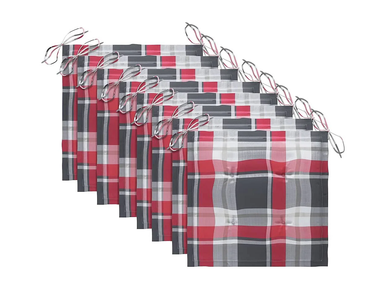 Chaises de jardin avec coussins 8 pcs Bois d'acacia solide Gris