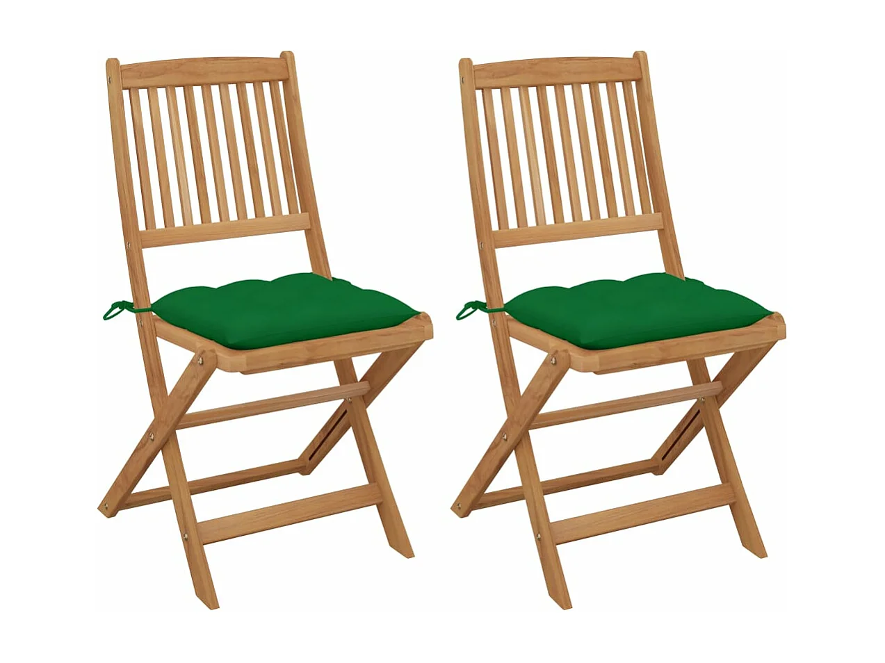 Opvouwbare tuinstoelen 2 stuks met kussens van acaciahout