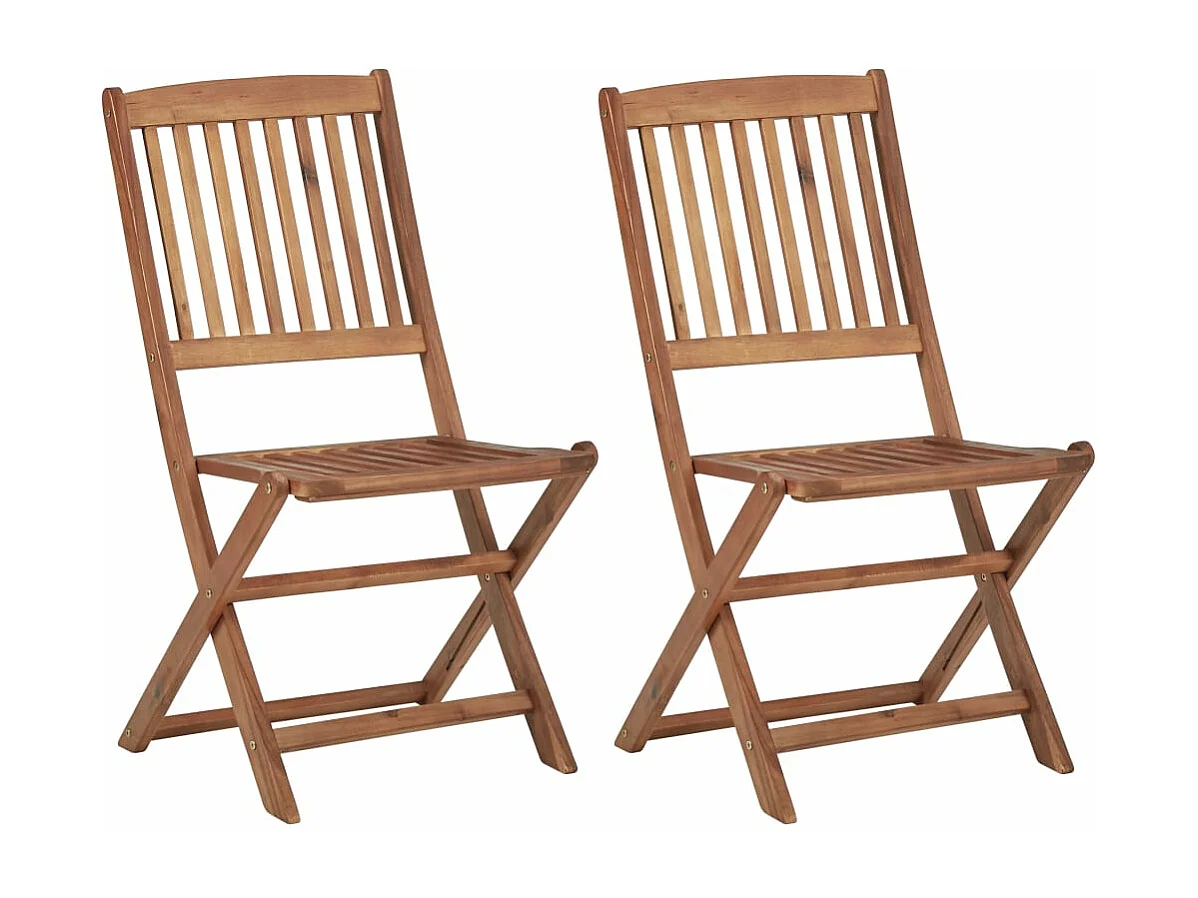 Opvouwbare tuinstoelen 2 stuks met kussens van acaciahout