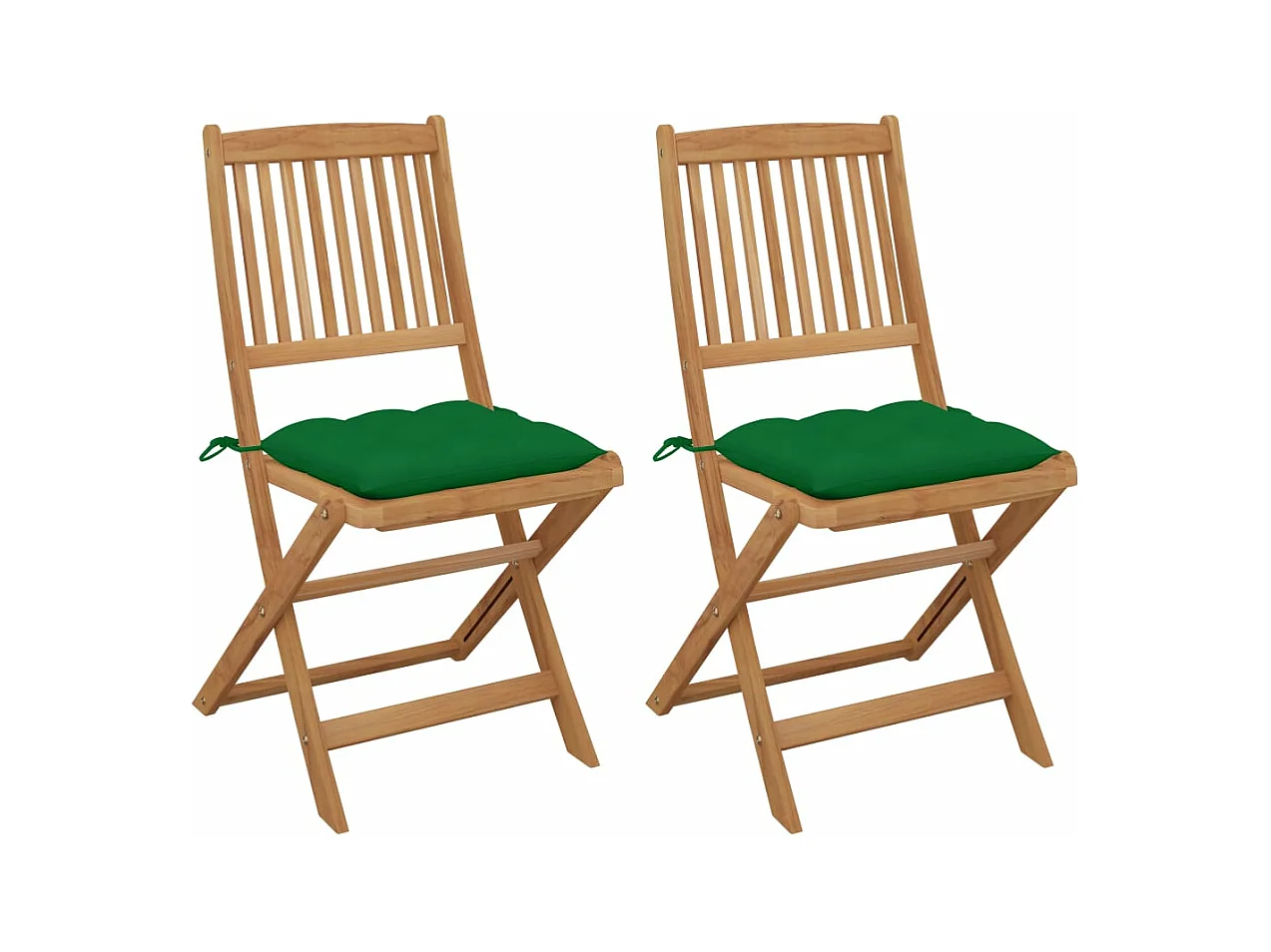 Opvouwbare tuinstoelen 2 stuks met kussens van acaciahout