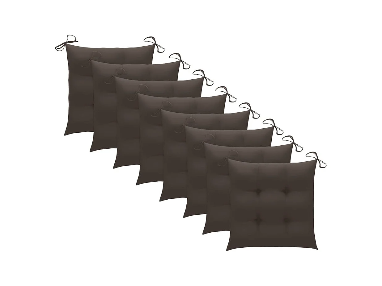 Sedie da giardino pieghevoli con cuscini 8 pz. Teak massiccio