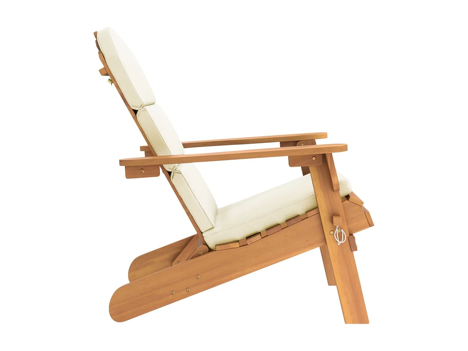 Sedia da giardino Adirondack con cuscini in legno massello di acacia